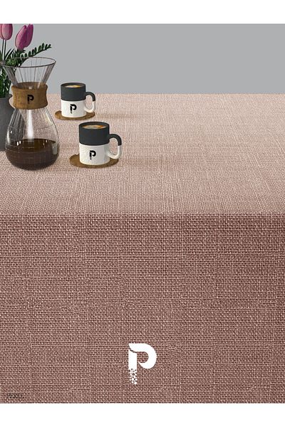 Perle Light Pink Linen Textured Tablecloth