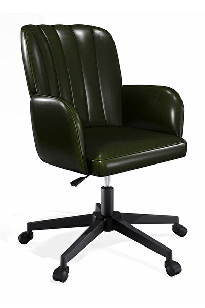 HAUSEBOX Silinebilir Flapp Deri - Tekerlekli Ofis Çalışma Koltuğu & Sandalyes...