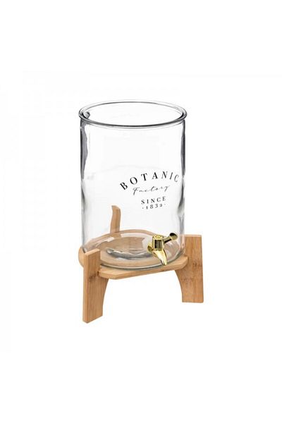 Secret de Gourmet Soft drink dispenser with bamboo stand, Botanic Factory, 8 liters
