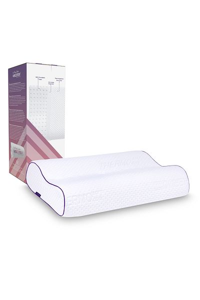 VİSCOTEX Orthopedic Visco Pillow with Double Neck Support, 60X40X11/9 cm White