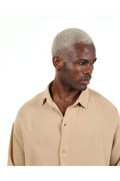elkumoda Πουκάμισο Oversize με απαλή υφή, χαλαρό ύφασμα κατά του ιδρώτα, χαλαρή εφαρμογή, άνετο πουκάμισο