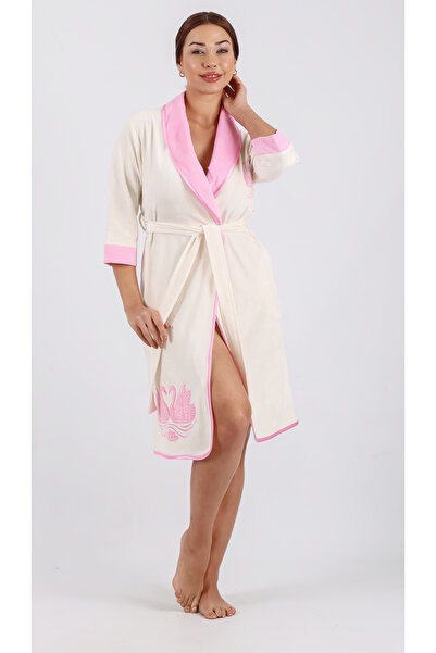 Nuşa Халат з вишивкою лебедя Niki з оксамиту