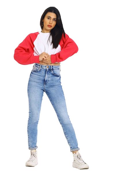 Tam12den Home Pantaloni de damă, albastru deschis, skinny fit