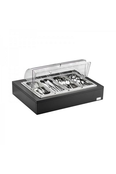 Pintinox Display element with 4 cutlery zones, PintiBuffet, wenge