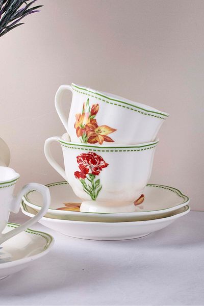 Perotti De Flore 6-Person 12-Piece Porcelain Coffee Set