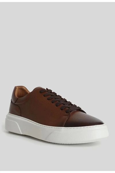 Lufian Ανδρικό δερμάτινο sneaker Tommy - Tan 111230187