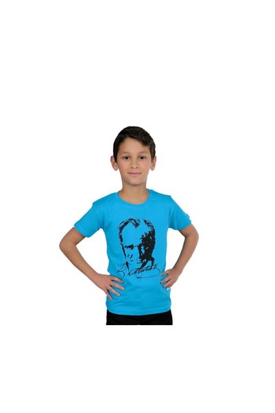 Dıgıl Kids Ataturk Printed Blue Combed Cotton April 23 October 29 October 10 ...