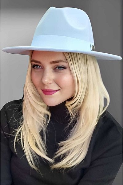 Uniquetrenders Pălărie Fedora Panama Stamp pentru femei