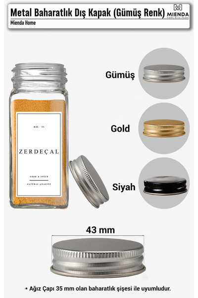 Mienda Home Mienda Home Metal Baharatlık Kapağı