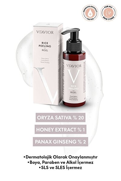 VİAVİOR KOZMETİK Pirinç Özlü Peeling Yüz Maskesi Rigel Rice Aydınlatıcı Ton Dengeleyici 100ml Viavior