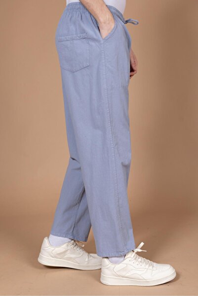 Mutlu City Ανδρικό παντελόνι με ελαστικό ψηλόμεσο, άνετη εφαρμογή 100% φυσικό βαμβάκι, ακατέργαστο παντελόνι παντελόνι 2188