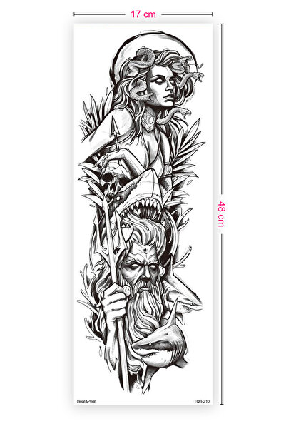 BP Tattoo Medusa Dövmesi Kol Kaplama Dövme Kol Dövmesi Tattoo