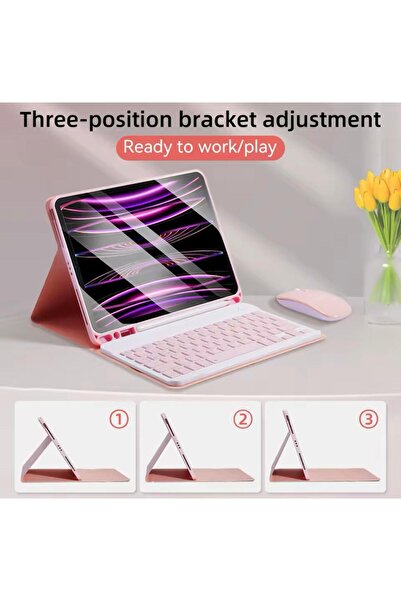 Sphone Apple Ipad Pro 12.9 inç 3/4/5/6. Nesil Kılıf Bluetooth Klavye Keyborad Akıllı Stand Renkli Touch Pad