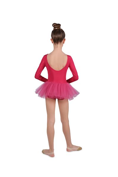 LULLY KİDS Girl - Long Sleeve Tutu Skirt, U Ballet Gymnastics Swimsuit
