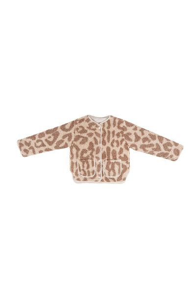 Miela Kids Двустранно яке за момичета с леопардов шарка