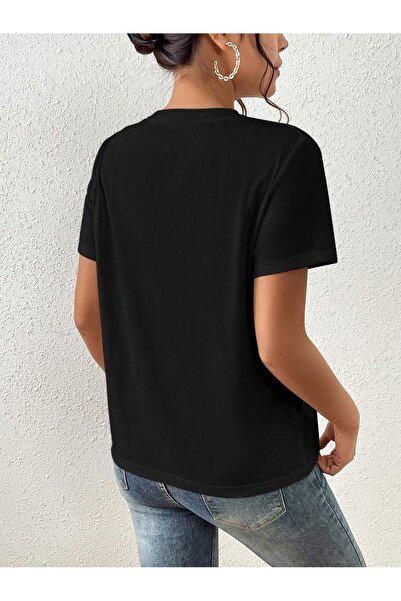 uyguntarz Portrait & Flower Bedrucktes Oversize-T-Shirt