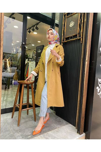 TUĞRA CENTER Tuğra Women's Trench-green