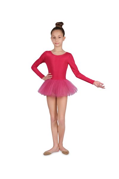 LULLY KİDS Girl - Long Sleeve Tutu Skirt, U Ballet Gymnastics Swimsuit