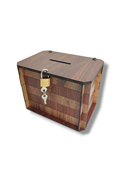 Demo Tasarım Kumbara - Parabox Ahşap Tip Box (CEVİZ-KEMENÇE)