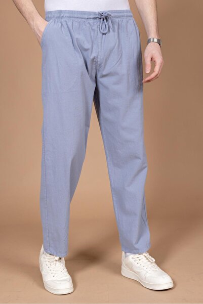 Mutlu City Ανδρικό παντελόνι με ελαστικό ψηλόμεσο, άνετη εφαρμογή 100% φυσικό βαμβάκι, ακατέργαστο παντελόνι παντελόνι 2188