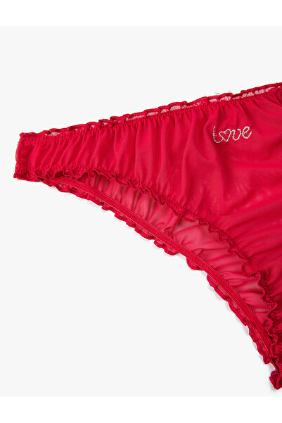 Koton Slip Tulle Chiloți Love Brodat Talie Normală