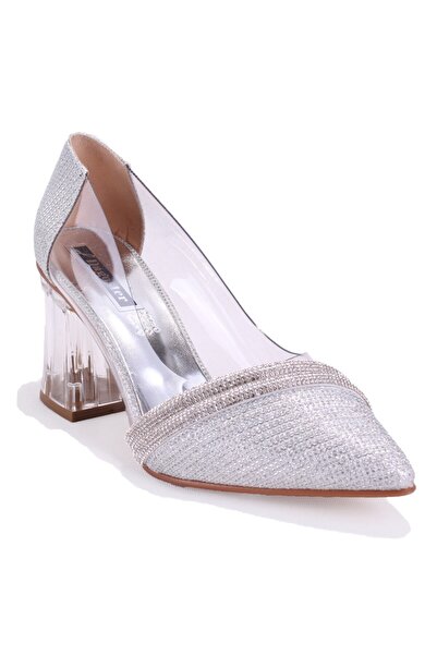 DAGOSTER DZA07- 11153806   حذاء نسائي بكعب شفاف فضي