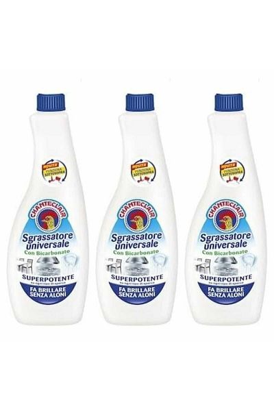 chante clair Balení 3 ks univerzálního odmašťovače s hydrogenuhličitanem, ChanteClair Sgrassatore, roztok 600 ml