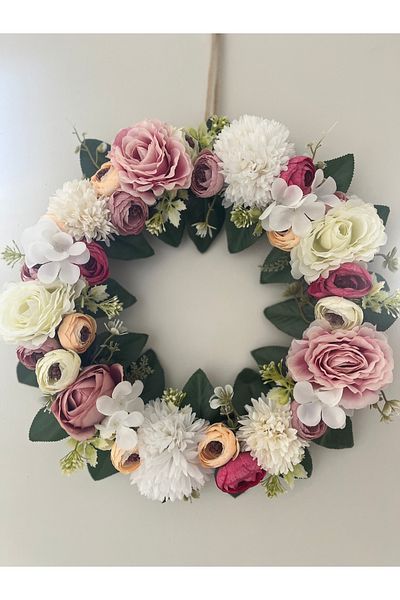 Yeşil Atölye Pink Flower Door Ornament Home Decor Christmas Ornament