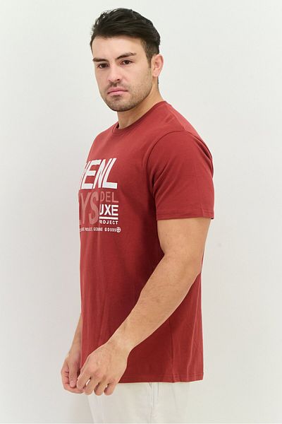 Henleys Men Crew Neck Short Sleeve Graphic Print T Shirt, Red