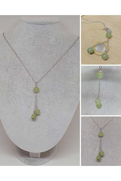 Yasamtohumu Prehnite (Prinayt) Stone Chain Necklace (14300)