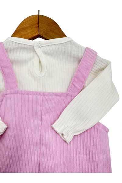 Egelite Baby Girl's Seasonal Chamomile Accessorial Salopet 3-6-9-12-18 Months Dress and Inner Bad