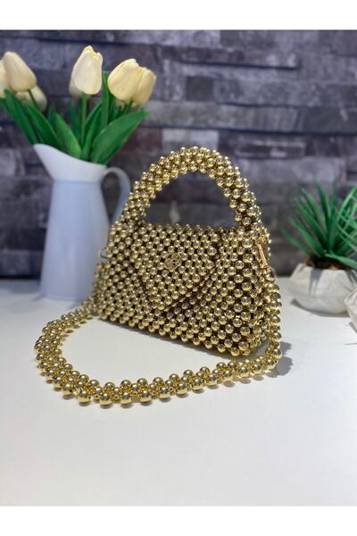 GÜLSEMALİ Спеціальна обшивка Gold Сумочка з бісером, серія Sandora Gold Сумочка через плече Сумочка в руці