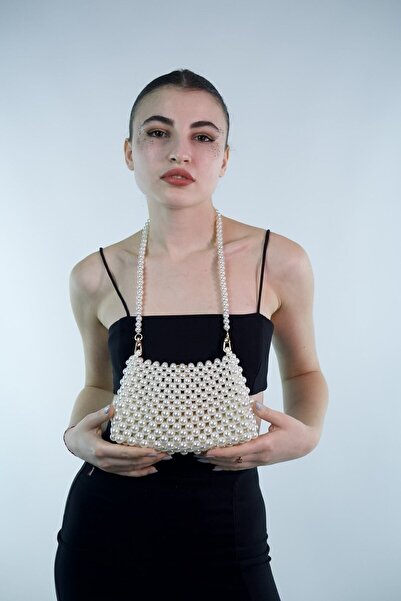 GÜLSEMALİ Geantă cu mărgele de perle