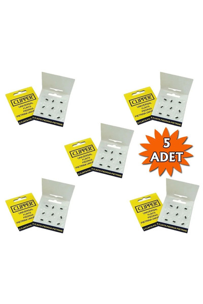 İNDİRİM CENTER 5 Paket Clipper Çakmak Taşı 5x9 45 Adet