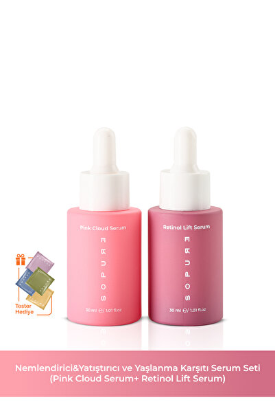 Sopure Nemlendirici&Yatıştırıcı ve Yaşlanma Karşıtı Serum Seti (Pink Cloud+ R...