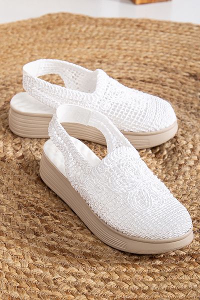 Mc vay Shoes 001 Dantela împletită Spatele este susținut de cauciuc Sandale elegante cu vârf închis Vă rugăm să preferați 1 mărime mai mică!! !