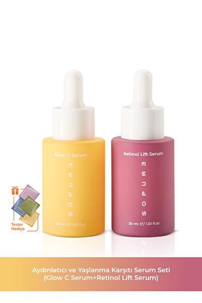 Sopure Aydınlatıcı ve Yaşlanma Karşıtı Serum Seti(Glow C Serum+Retinol Lift S...