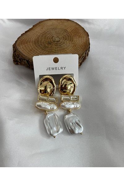 MODABES White Pearl Long Dangle Women Earrings