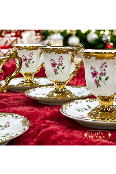 Lavin Muba consept eldon 6 kişilik porselen kahve fincanı takımı