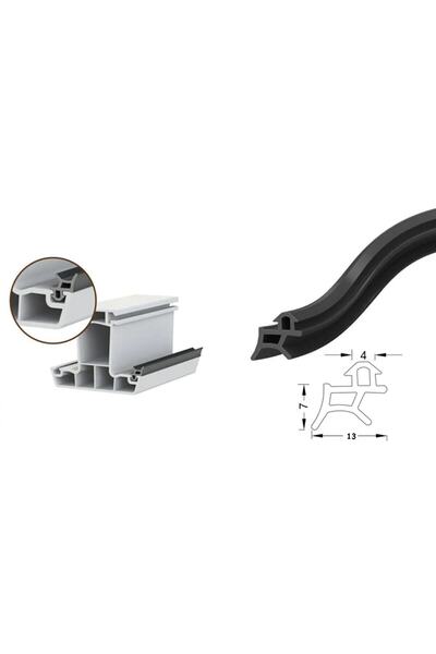 HTM Yapı Kalite - Orjinal Pimapen Pvc Kapı Pencere Fitili Contası 5 Metre Gri Uzunluk Kaucuk