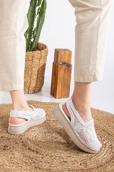Mc vay Shoes 001 Dantela împletită Spatele este susținut de cauciuc Sandale elegante cu vârf închis Vă rugăm să preferați 1 mărime mai mică!! !