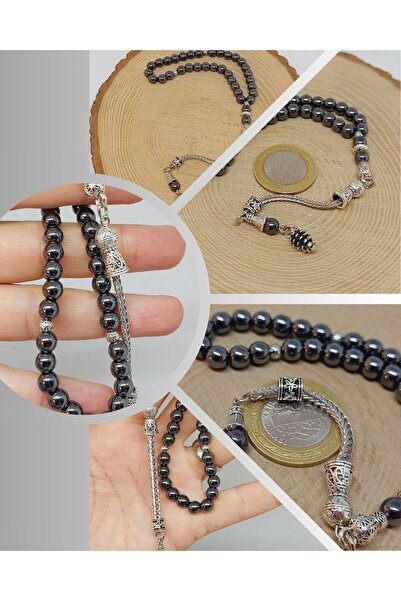 Yasamtohumu مسبحة حجر الهيماتيت 33 قطعة 6 ملم (3214)