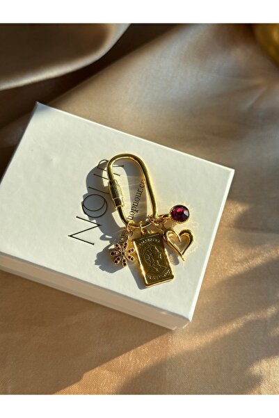 Nour Co Ataç Madalyon Kalp Çiçek Kolye ve Çanta Charmı