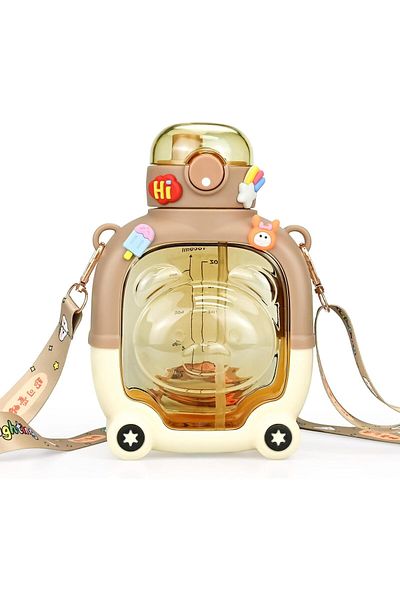 7K Square Water Bottle Figured Water Bottle with Teddy Bear 1000ml