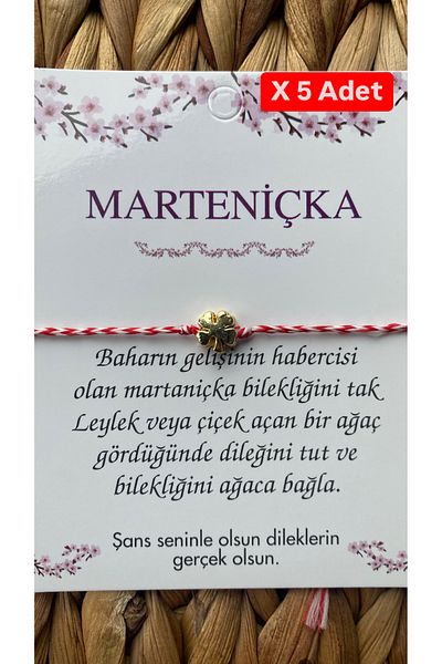 PABS Marteniçka Gold Clover 5-Piece Lucky Bracelet