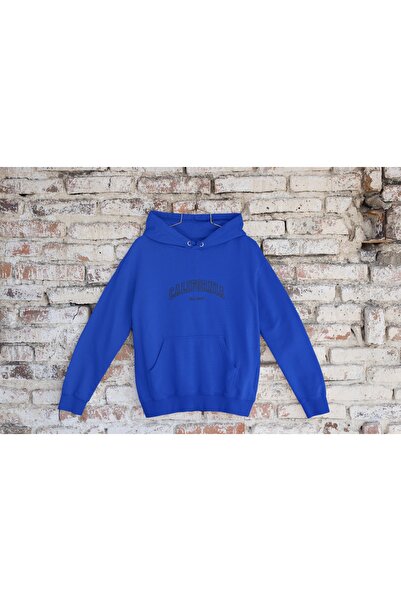 Butik سويت شيرت كاليفورنيا 2 بأكمام طويلة للجنسين مع ياقة دائرية وطبعة نقل