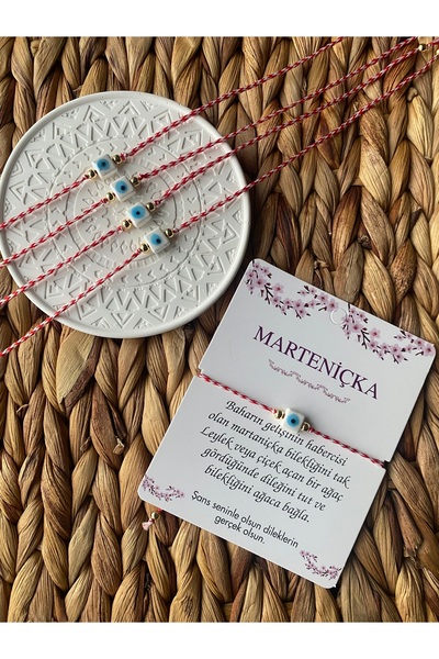 Generic Brand Marteniçka Glass Evil Eye Beaded 5-Piece Lucky Bracelet