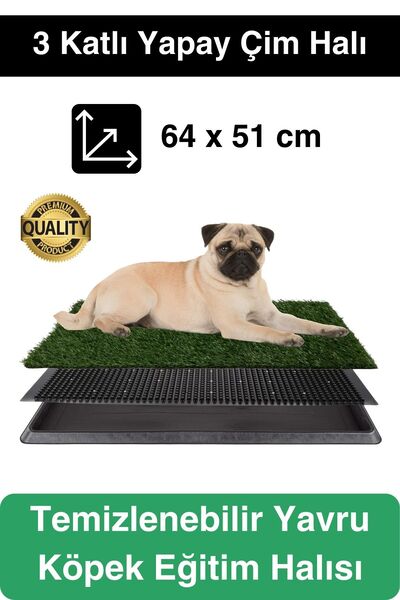 Genel Markalar Özel Üretim 3 Katlı Evcil Hayvan Tuvalet Eğitim Halısı Yavru Köpek Yapay Çim Pet Park Temizlenebilir