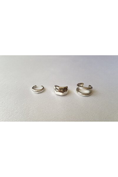 ERKA AKSESUAR 3'lü Deliksiz Kıkırdak Earcuff Küpe