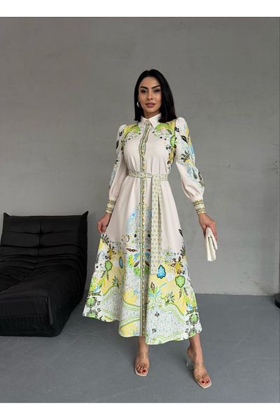 suphias Atlas Fabric Dress (Sash Included)